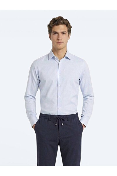 Kip Cămașă cu mânecă lungă pentru bărbați țesătură simplă