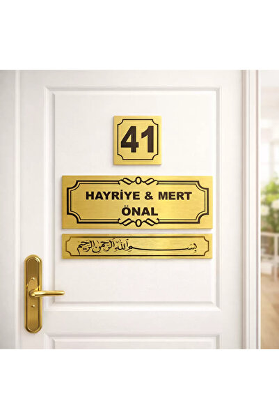 Outdoor One Kişiye Özel Kapı İsimliği Klasik Ev Dış Kapı İsimliği Çelik Kapı ...