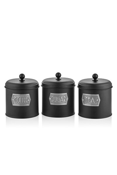 The Mia Tea Sugar Coffee Jar Black 1.30 Lt
