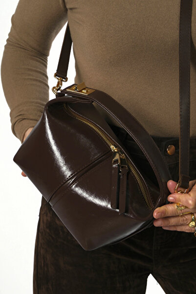 ABBRA Women's Vegan Leather Small Bag with Hand Shoulder Strap and Lining