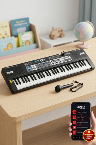 rennes NR-410 Çocuklar İçin 61 Tuşlu Org Pilli ve Mikrofonlu Eğitici Org (3-1...