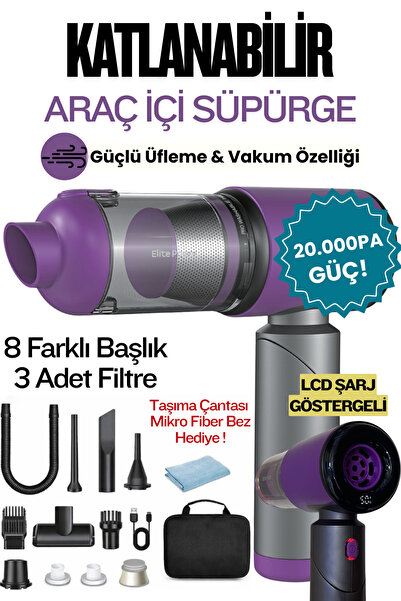 post alley 20.000 Pa Şarjlı Uzatma Hortumlu Katlanabilir Limited Edition Üfle...