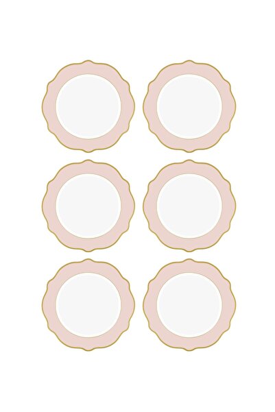 The Mia Jaswely Pasta Tabağı 6 Parça Pembe 21 Cm