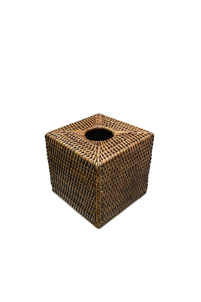 Baolgi Hasır Kare Kleenex Kutusu Kahverengi 14x14x14 cm