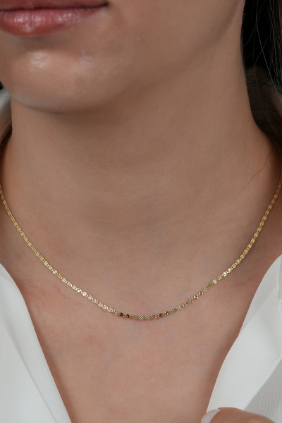 by milo jewellery 14 Ayar Tasarım Ezme Altın Zincir