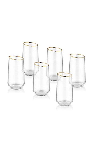 The Mia Gina Su Bardağı Uzun Gold 6lı Set