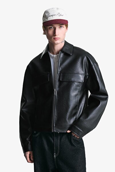 Bershka Boxy fit suni deri ceket