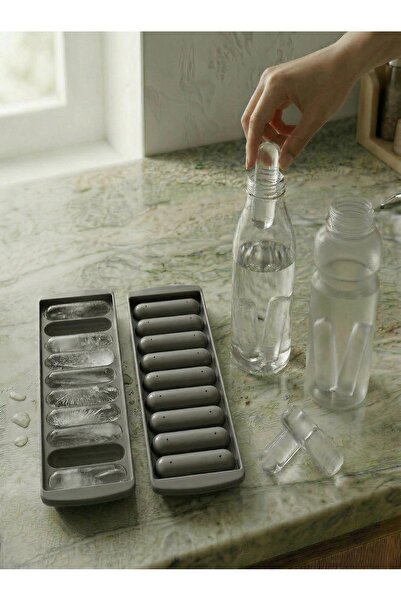 MappleHome 2'li Hazneli Silindir Çubuk Buzluk Kilitli Şişe Buzluk Kabı