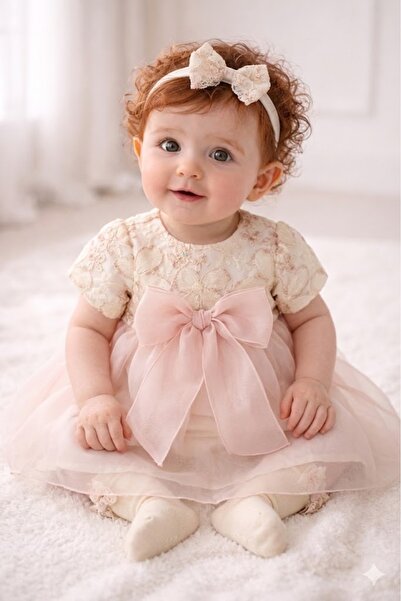 limebabies Noynoy Baby Girl (3-6 Months) 4-Piece Premium Dress Set with Bow D...