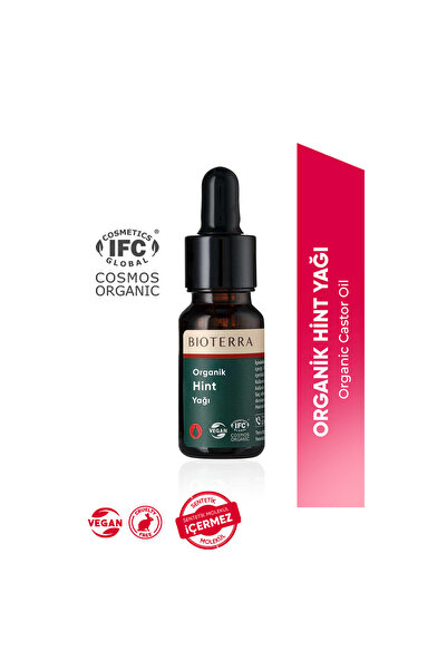 Bioterra Organik Hint Yağı 10 ml - Saç, Kaş Ve Kirpik Bakımı Için Saf Castor Oil