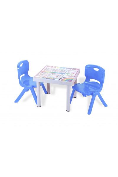 Sağlam Plastik Mandella Rubi Ingilizce Desenli Çocuk Masası 2 Adet Nova Orta ...