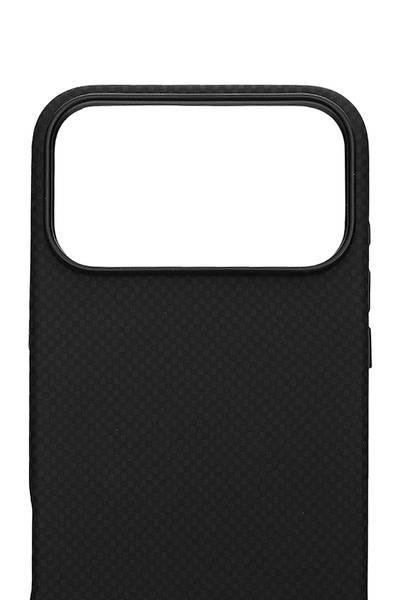 PiyasaSepeti غطاء كربون ويف ماجسيف لهاتف آيفون 17 برو ماكس، أسود كربوني نقي