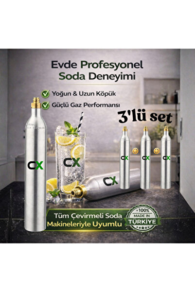 CX Soda Tüpü 0,6 ml- Özel Taşıma Kutusuyla Birlikte- Soda Kartuşu-co2 Kartuş3...