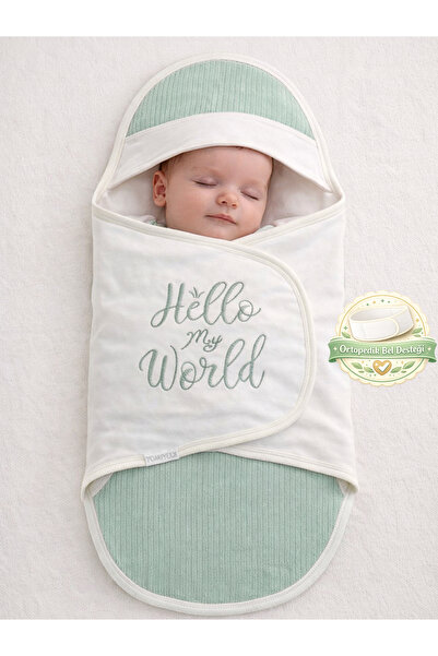 Tomuycuk Yeşil %100 Pamuklu Bebek Kundak Battaniyesi | Uyku Tulumu – Kız/Erke...