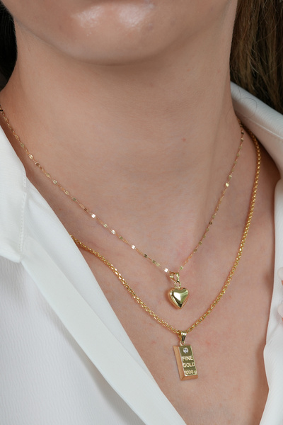 by milo jewellery 14 AYAR İKİLİ KOLYE