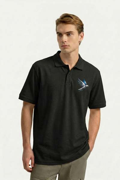 Hawk Era تي شيرت رجالي أسود وأبيض بياقة بولو وأكمام قصيرة، وضعية قوية، راحة ل...