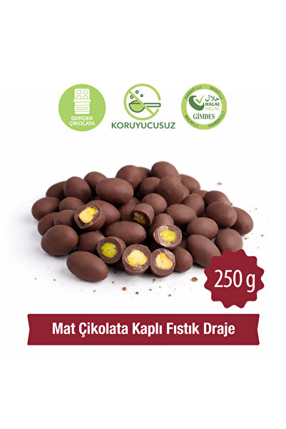Milat Sütlü Çikolata Kaplı Mat Antep Fıstıklı Draje 250 g