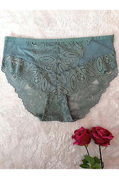 Papatya Etnik Desen Dantelli / Transparan Detaylı Kadın İç Giyim Külot (ÇAĞLA...