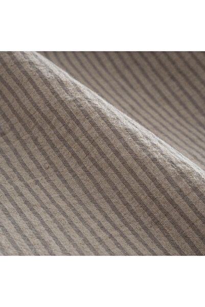 Ecocotton Latifa Double Duvet Cover Set 100% Organic Cotton Linen Embroidered Gray 200 X 220 cm