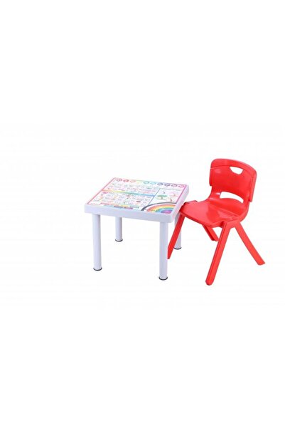 Sağlam Plastik Mandella Rubi Türkçe Desenli Çocuk Masası 1 Adet Nova Orta Çoc...
