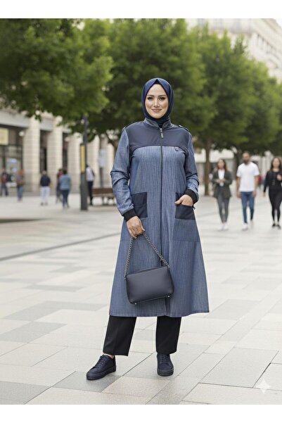 Butik büyük beden Τζιν τουνίκ