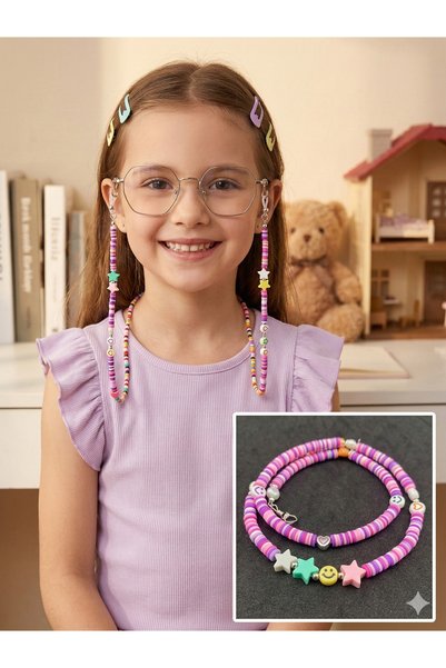 Optic Master حبل / سلسلة نظارات الأطفال بألوان قوس قزح باللون الأرجواني