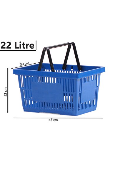 Marketix Plastik Market Alışveriş El Sepeti 22 Litre Mavi