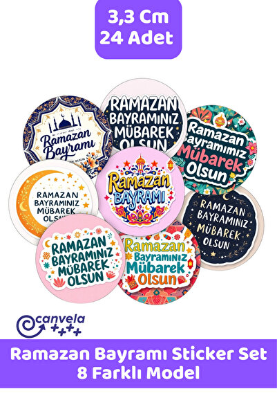 İstisna 24 Adet Ramazan Bayramı Sticker Çıkartma Seti Hediye Kutusu Etiketi R...