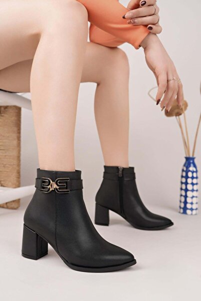 Nesil Shoes Ghete de damă Senyo 884 negre cu fermoar