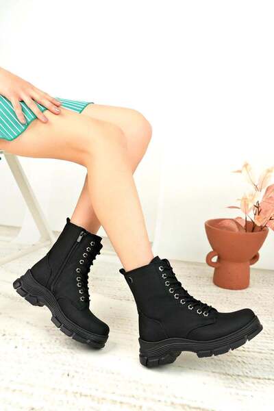 Nesil Shoes Nstar 208 crne smaragdne ženske čizme sa rajsferšlusom