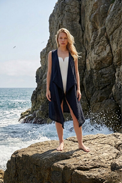 Miespiga KSNUMKS% pamučna haljina za plažu sa remenom