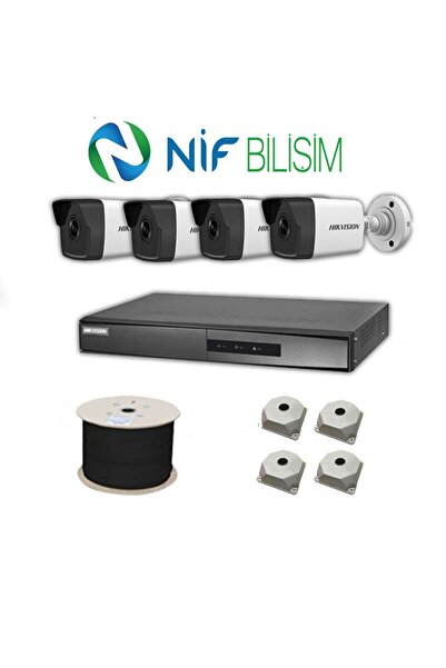 Hikvision Nif Bilişim 4mp Mikrofonlu 4 Kameralı Tak Çalıştır Hazır IP Kamera ...