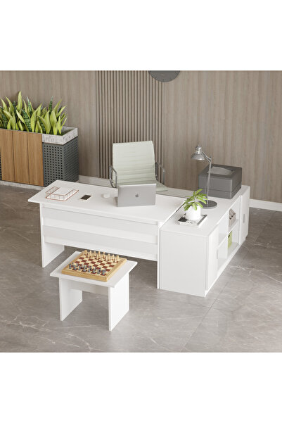 Yurupa Bega ABF Ofis Büro Masa Takımı 3 Renk Beyaz BEG10-W