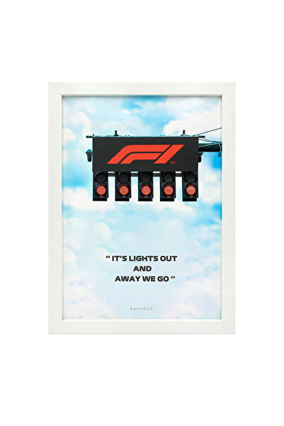 KAYNOCK Formula 1 Start Lights Poster Tablo, Dijital Tasarım Tablo Beyaz Çerçeve