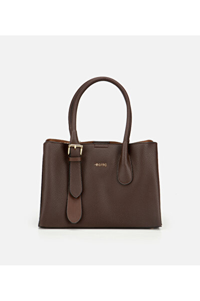 Hotiç Kadın Kahverengi Kemer Detaylı Omuz Çantası