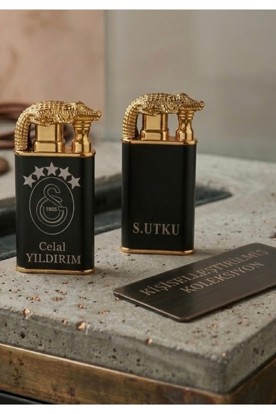 firelux lighter Kişiye Özel Timsah Figürlü Çift Alev Gazlı Çakmak Ejderha Ale...