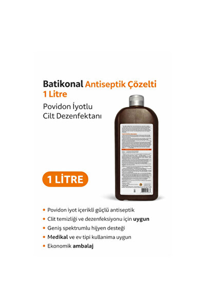 Genel Markalar Batikonal Antiseptik Çözelti 1 Litre Povidon İyotlu Cilt Dezen...