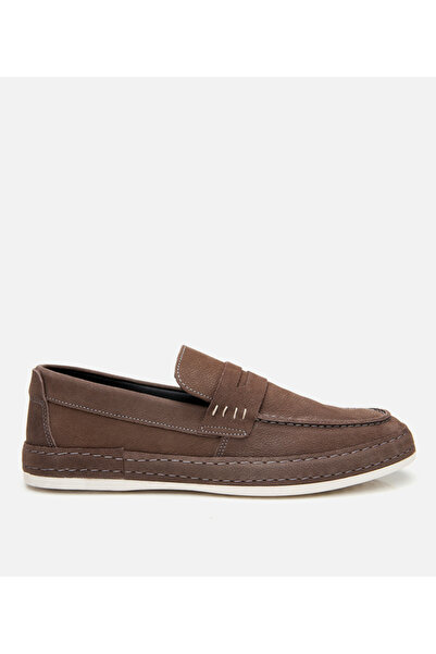Hotiç Ανδρικό Nubuck Δερμάτινο Καφέ Άνετο Loafer