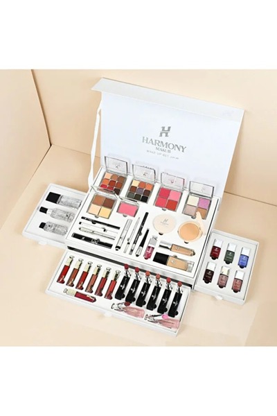 HARMONY MAKUP صندوق العروس المتكامل من هارموني، متعدد الألوان وسهل الاستخدام