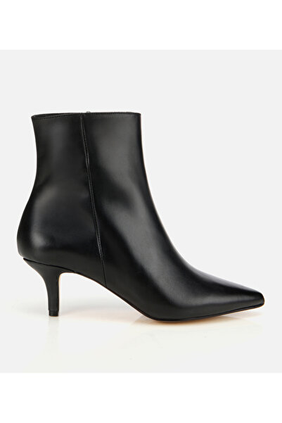 Hotiç Kadın Deri Siyah Yarım Topuklu Bot