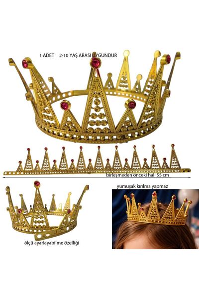 partidolu Zlatna boja, podesiva Sa kamenčićima princezina kruna, plastična kr...