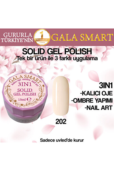 gala smart Kalıcı Oje Yeni Nesil Solid Gel Polish 3 in 1 NO:202