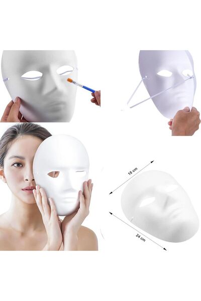 Pandoli Partidolu Boyanabilir Boyama Yapılabilir İnsan Suratı Karakter Maskes...