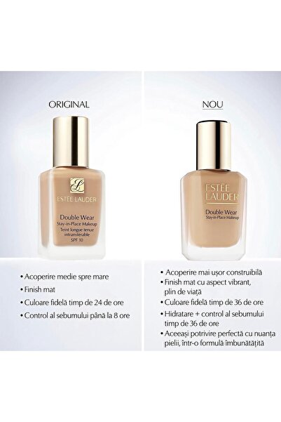 Estee Lauder , Fond De Ten Double Wear Stay-in-Place Longwear Matte SPF 10, 30 ml, 2N2 BUFF