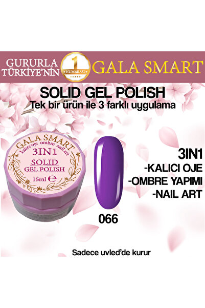 gala smart Kalıcı Oje Yeni Nesil Solid Gel Polish 3 in 1 NO:066