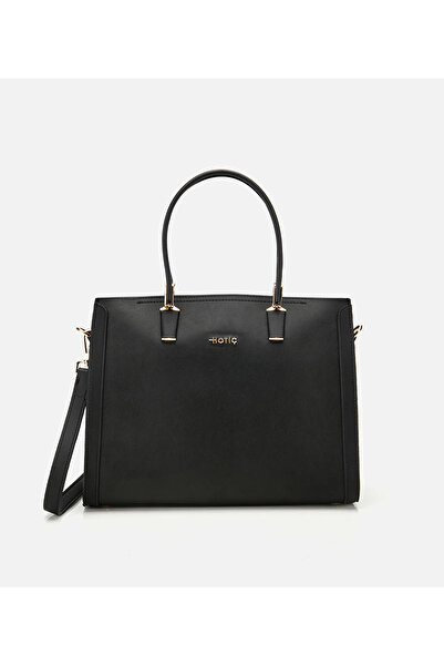 Hotiç Kadın Siyah Fermuarlı Omuz Çantası