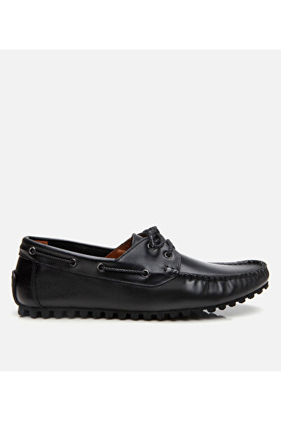 Hotiç Ανδρικό δερμάτινο μαύρο εύκαμπτο σόλα casual loafer
