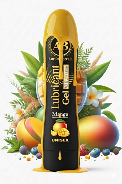 AuroraBoreale Premium Kayganlaştırıcı Jel Büyük Boy Mango Aromalı Su Bazlı Lu...