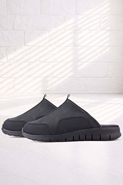 heep Αθλητικές παντόφλες Comfort από γνήσιο δέρμα σε μαύρο χρώμα