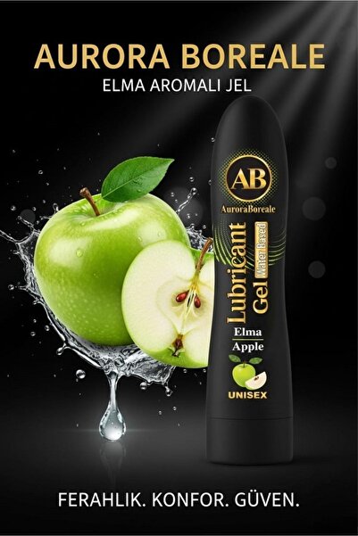 AuroraBoreale Premium Kayganlaştırıcı Jel Büyük Boy Yeşil Elma Aromalı Su Bazlı Lubricant Gel